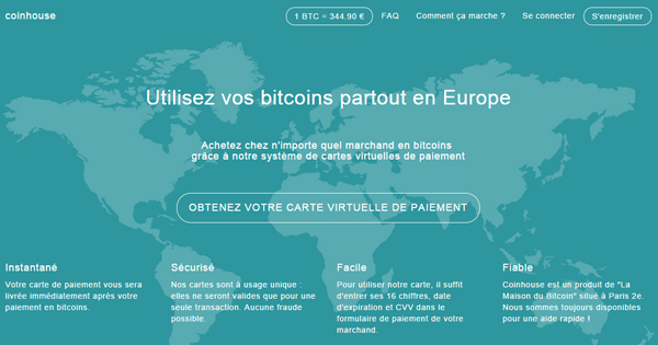 Coinhouse : Payez partout en Europe en Bitcoins