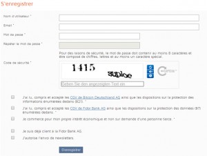 Inscription Bitcoin.de