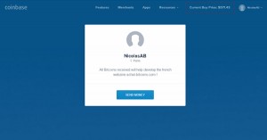 Coinbase : Paiement sur la page (social)
