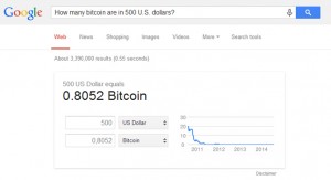 Google : Calculatrice Bitcoin