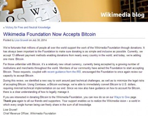 Wikipédia accepte le don en Bitcoin