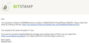Bitstamp demande une confirmation email