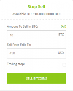 Ordre stop sur Bitstamp