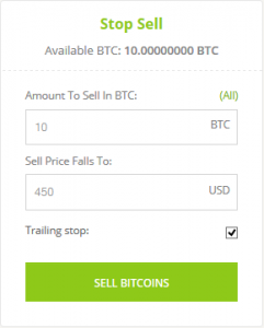 Trailing Stop sur Bitstamp