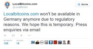 LocalBitcoins interdit en Allemagne