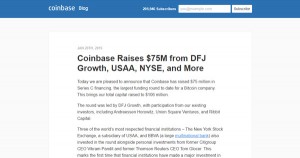 Coinbase lève 75 millions de dollars