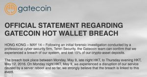 Piratage Gatecoin